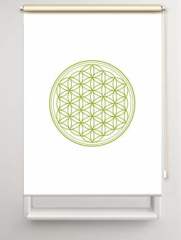 Rollo Blume des Lebens grün blanco